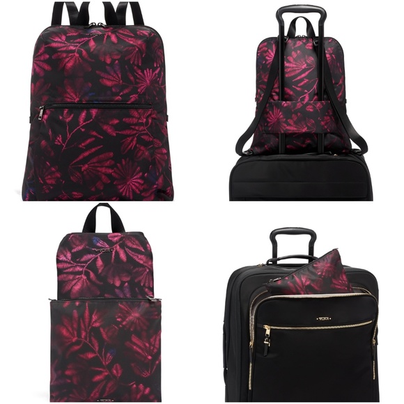 Tumi Handbags - NEW TUMI 2pcs Floral Foldable Travel Backpack Bag